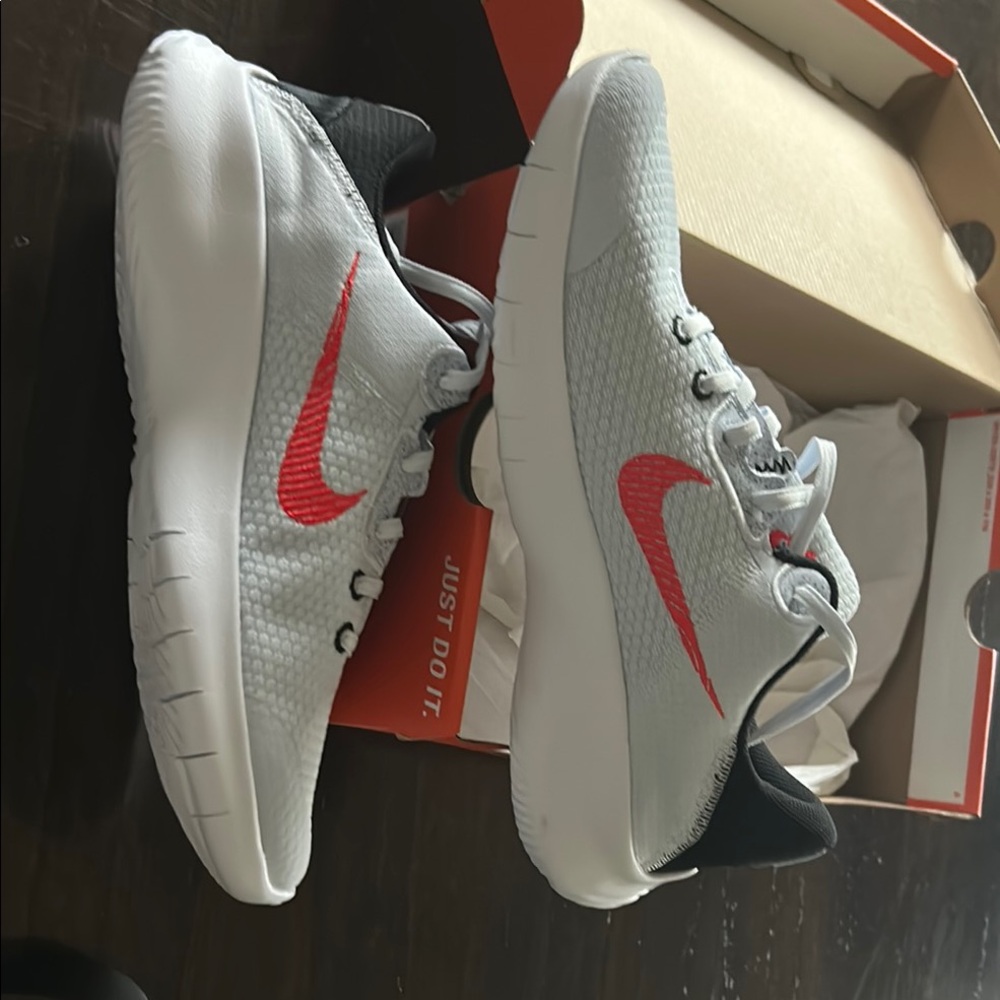 Nike White and Red Athletic Shoes